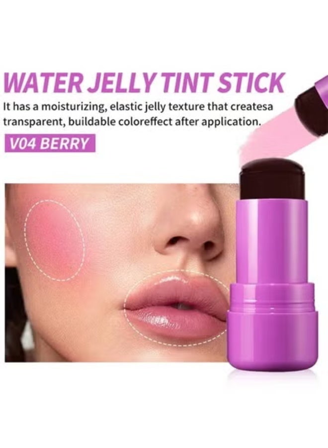 فايبلي أحمر شفاه أحمر الخدود - جيلي ليب آند تشيك تينت كريم أحمر الخدود ، أحمر الخدود جيلي الفاكهة وعصا لون الشفاه #04 - Image 2